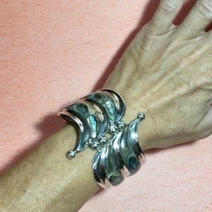 Vintage F Balladares Sterling Cuff Bracelet